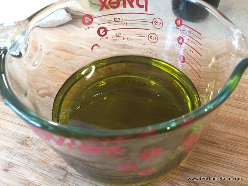 Strained herbal oil infusion